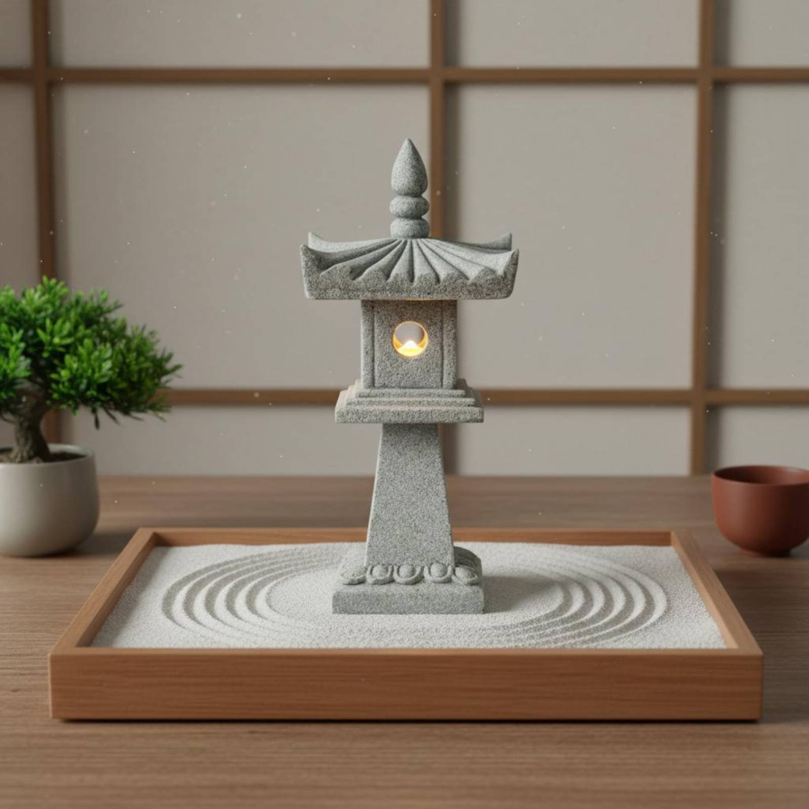 Bonsai Garden Decor - Miniatuur stenen lantaarn antieke afwerking bonsai