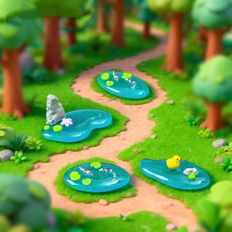 Bonsai Koi Garden - (BF06) Mini harsvijver ornamenten met Koi