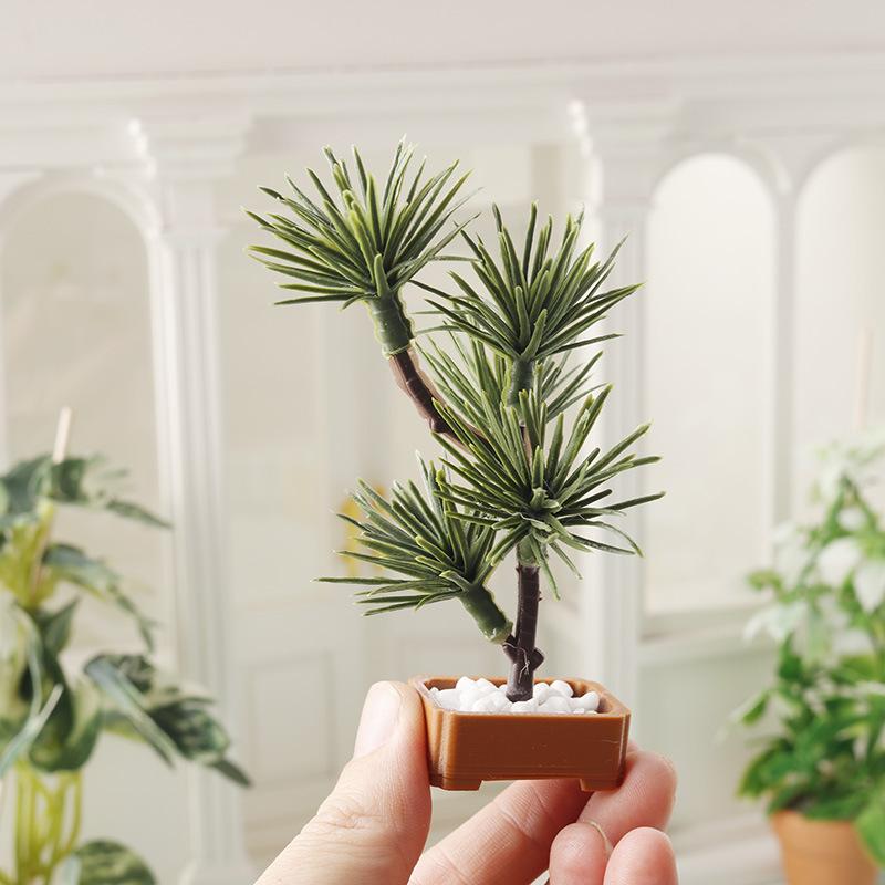 Bonsai Garden Decor - 1 Stuks 1/12 Poppenhuis Simulatie Pijnboom
