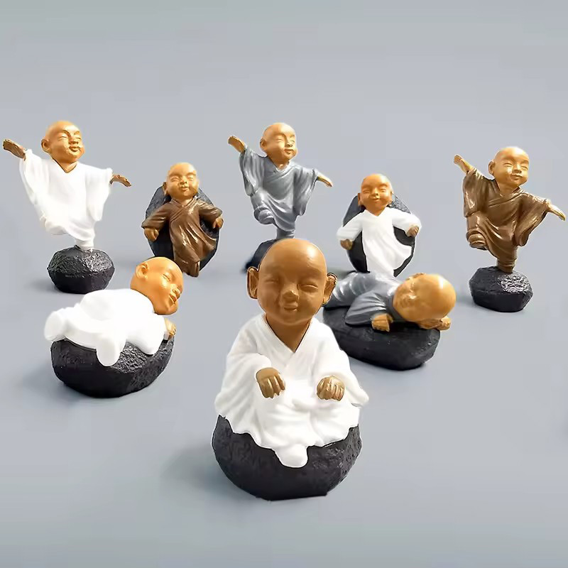 Bonsai Garden Decor - 4 stks Chinese Kong Fu Monnik