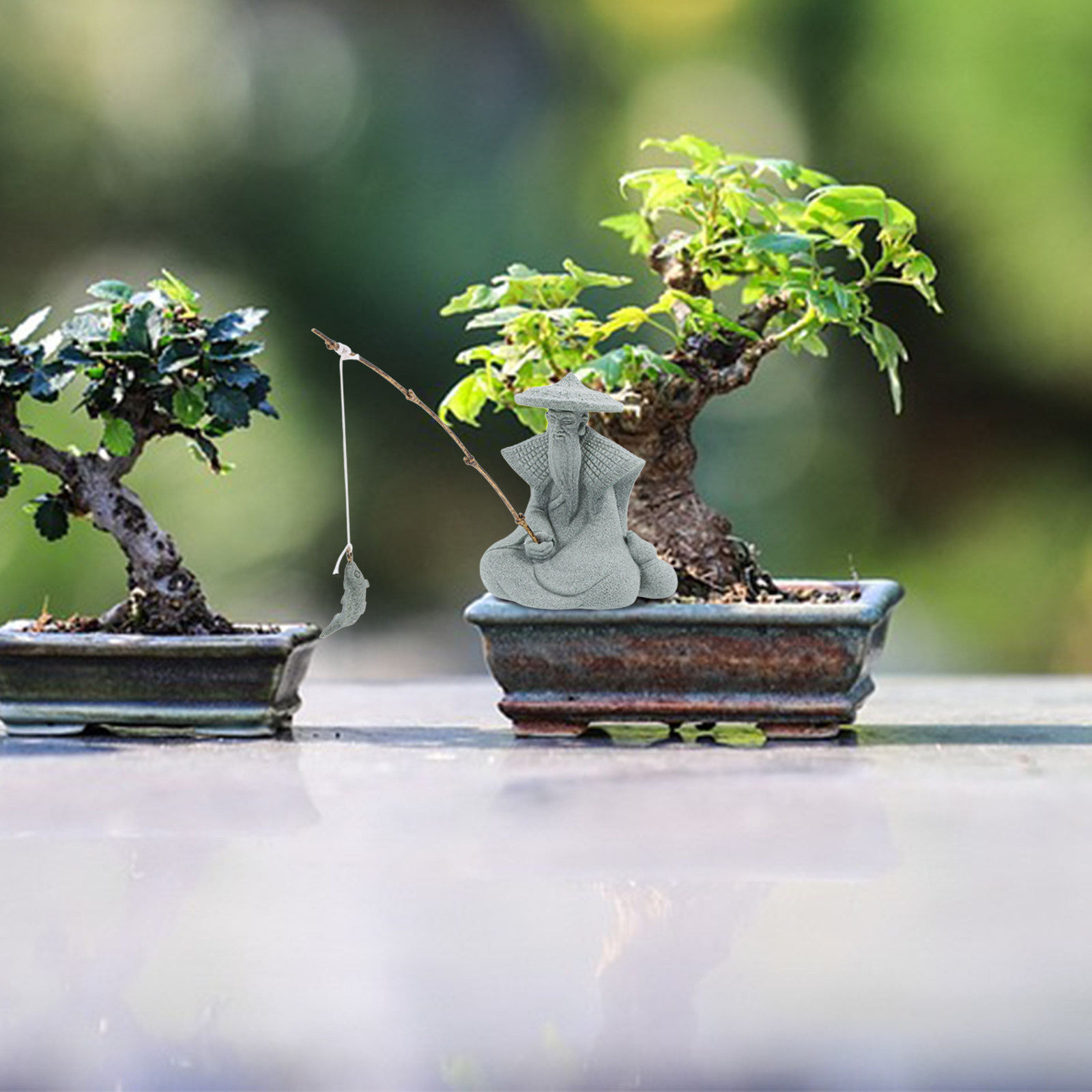 Mini Vissersbeeldje van Hars,  - Bonsai Garden Decor recensie en prijs