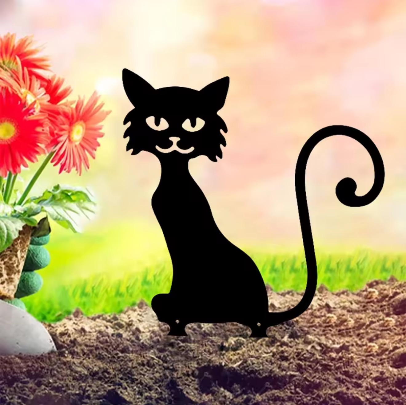 Charmante zwarte harige kitten - Bonsai Garden Decor recensie en prijs